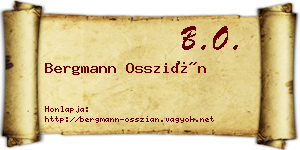 Bergmann Osszián névjegykártya